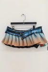 WINDOWSEN Belt Pleated Mini Skirt WDS-24S006BL-LANHUANG Blue and Yellow
